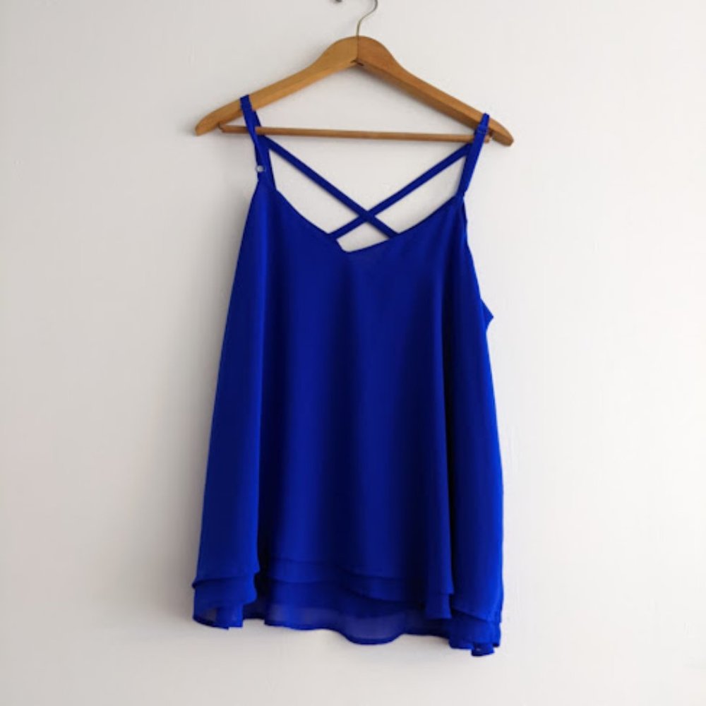 EC Torrid Royal Blue Strappy Tank Top Size 2/2X - Picture 5 of 9